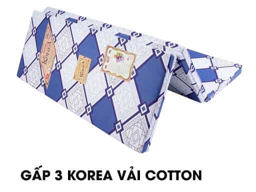 Nệm gấp 3 bông ép Korea Vải Cotton