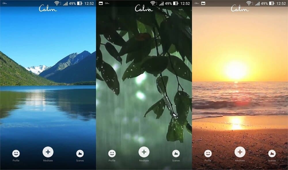 Giao diện của Calm