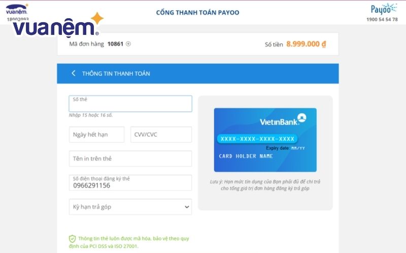 Thẻ tín dụng Payoo được ưa chuộng khi thanh toán trả góp Vua Nệm
