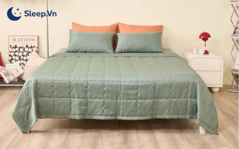 Chăn ga gối đệm cưới nên chọn màu gì? 4 màu sắc phù hợp 5 Chăn ga gối màu xanh lá mang đến cảm giác hài hòa, dễ chịu