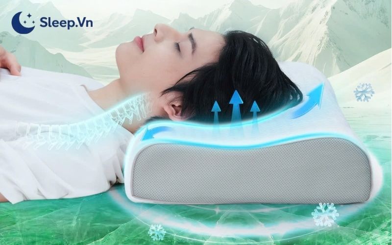 Cơ chế của gối chống ngáy giúp duy trì đường thở thông thoáng khi ngủ
